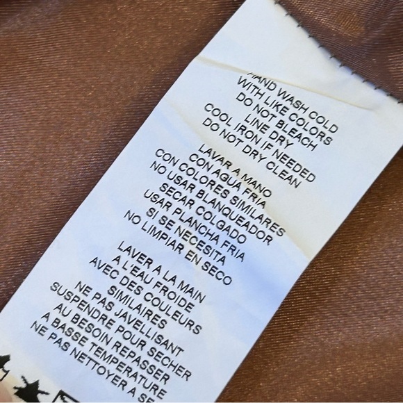 90s Y2K Nicole Miller Satin Slip Skirt Small Midi Brown Fairy Grunge Indie USA - Picture 5 of 8